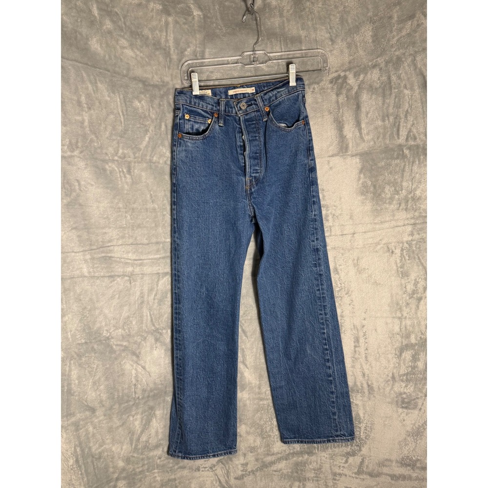Levis Premium Ribcage Straight Jeans Womens 26 Medium Wash High Rise 
Denim 27in